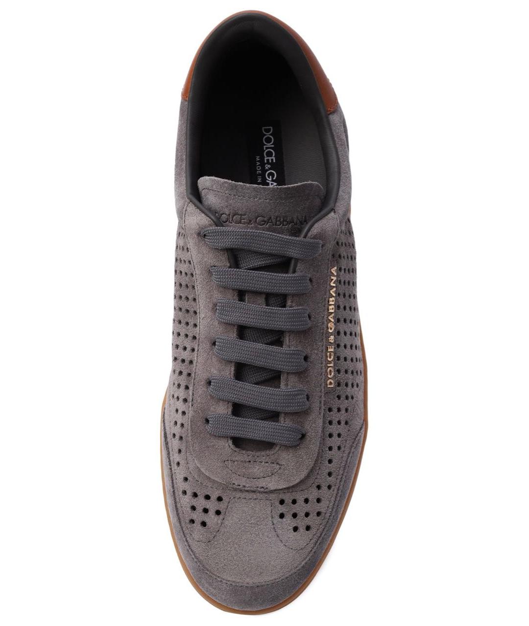 DOLCE&GABBANA Серые замшевые низкие кроссовки / кеды, фото 3