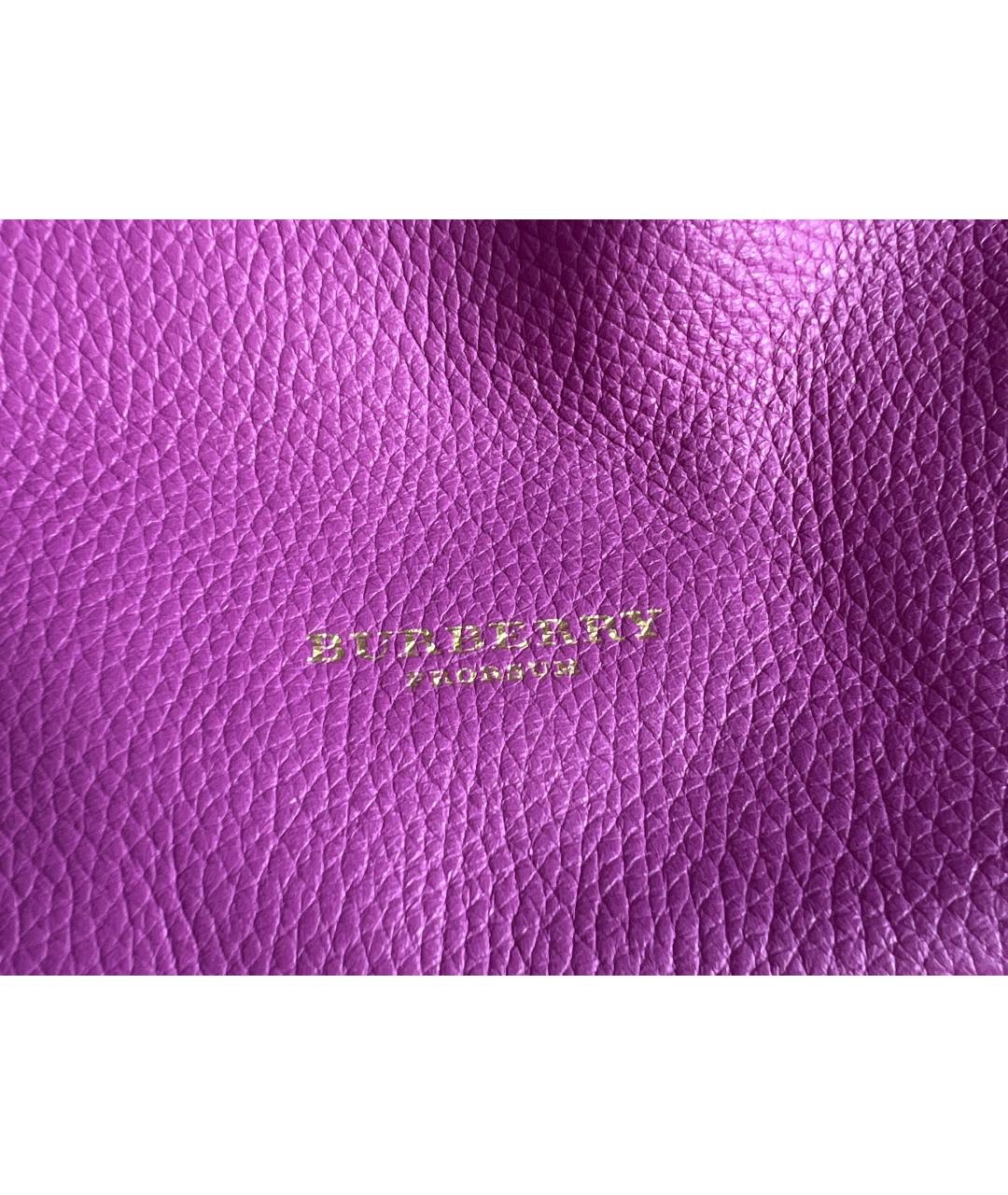 BURBERRY Фуксия кожаная сумка тоут, фото 3