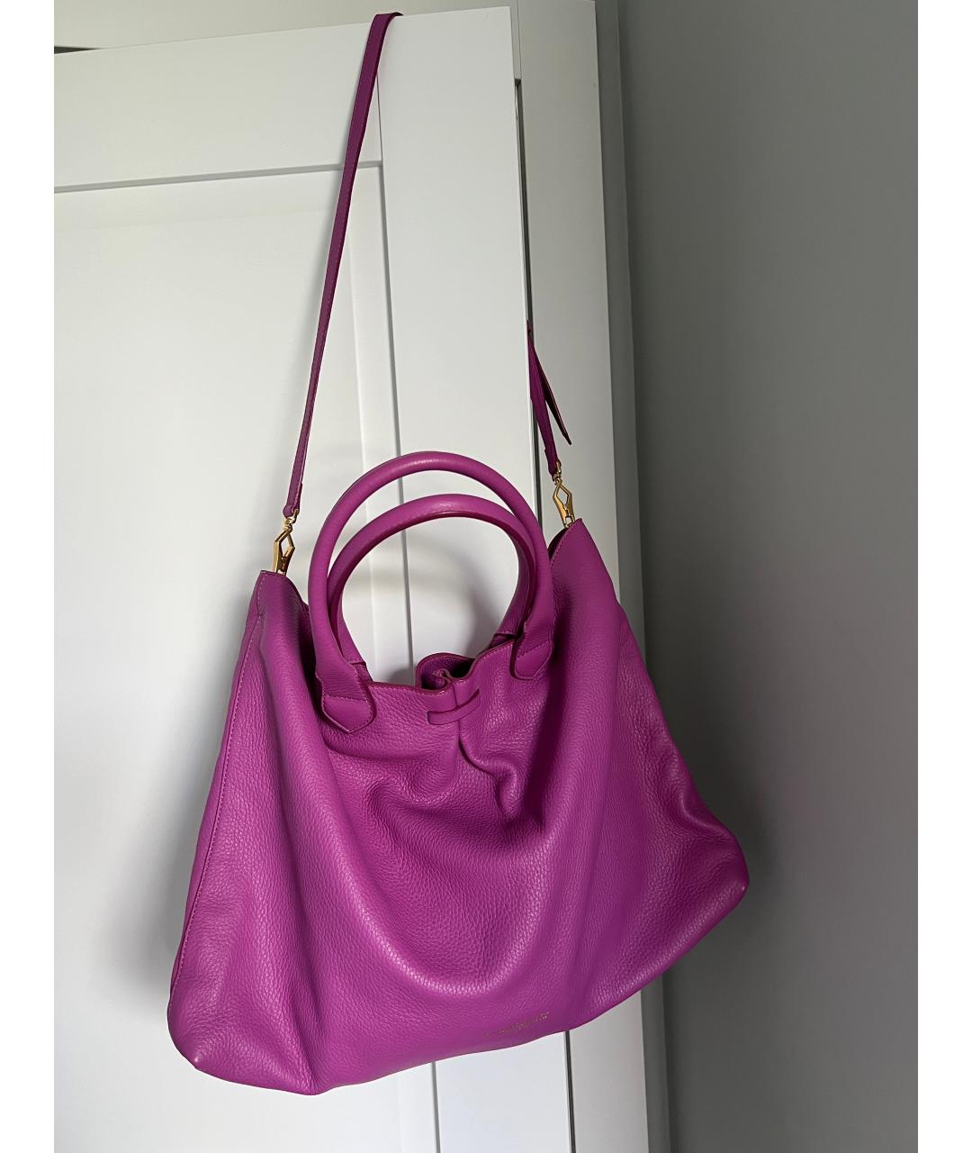 BURBERRY Фуксия кожаная сумка тоут, фото 1