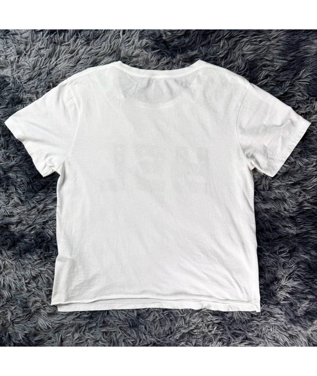 SAINT LAURENT Белая хлопковая футболка, фото 2