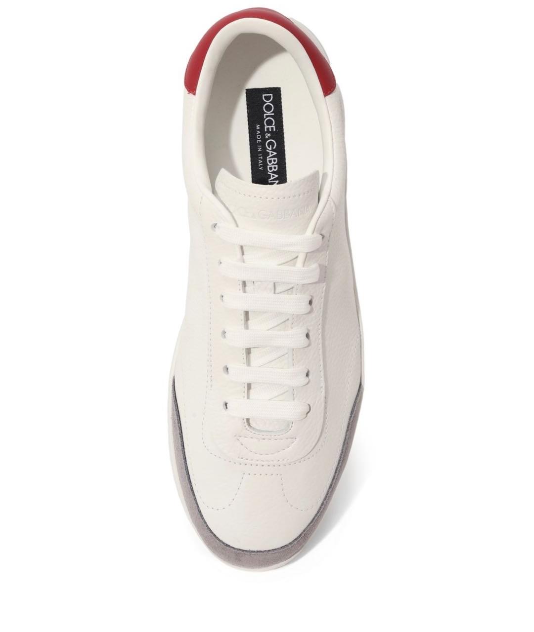 DOLCE&GABBANA Белые кожаные низкие кроссовки / кеды, фото 3