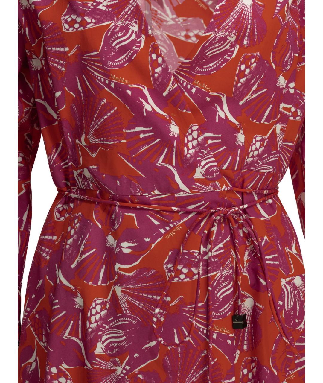 MAX MARA Фуксия хлопковое повседневное платье, фото 3