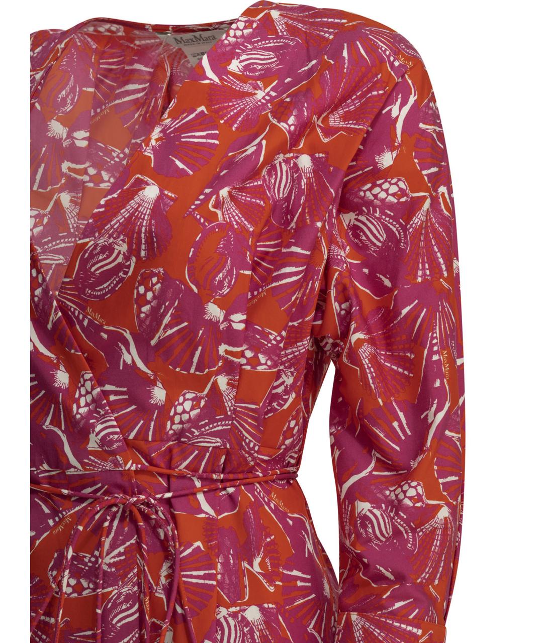 MAX MARA Фуксия хлопковое повседневное платье, фото 4