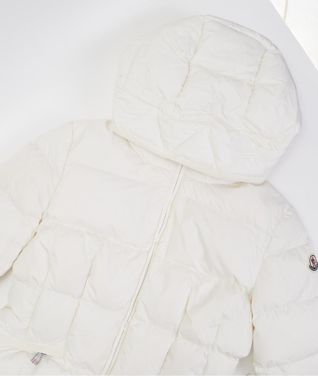 MONCLER Белый полиамидовый пуховик, фото 3
