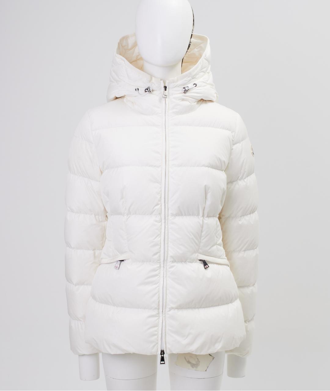 MONCLER Белый полиамидовый пуховик, фото 1