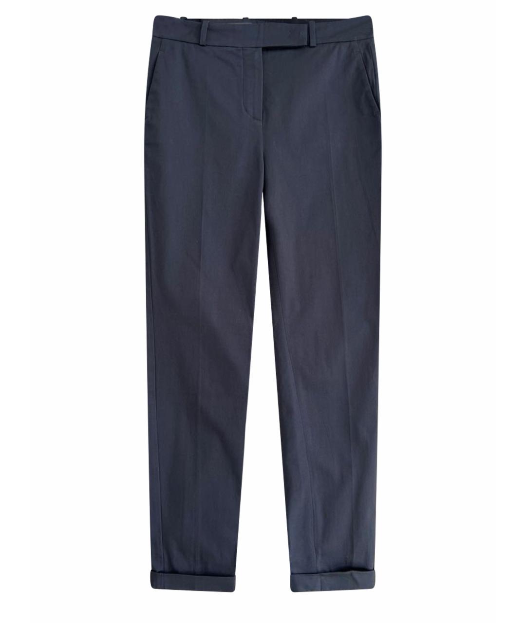 LORO PIANA Черные хлопковые прямые брюки, фото 1