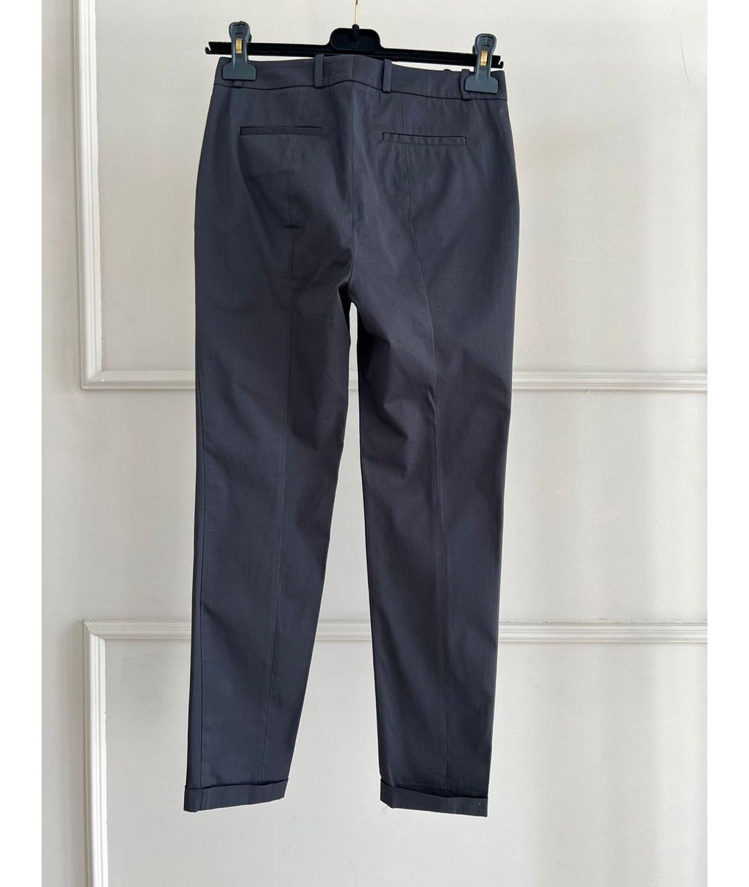 LORO PIANA Черные хлопковые прямые брюки, фото 2