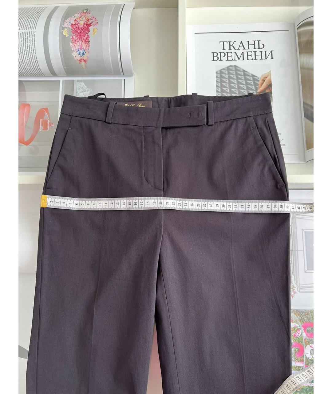 LORO PIANA Черные хлопковые прямые брюки, фото 6