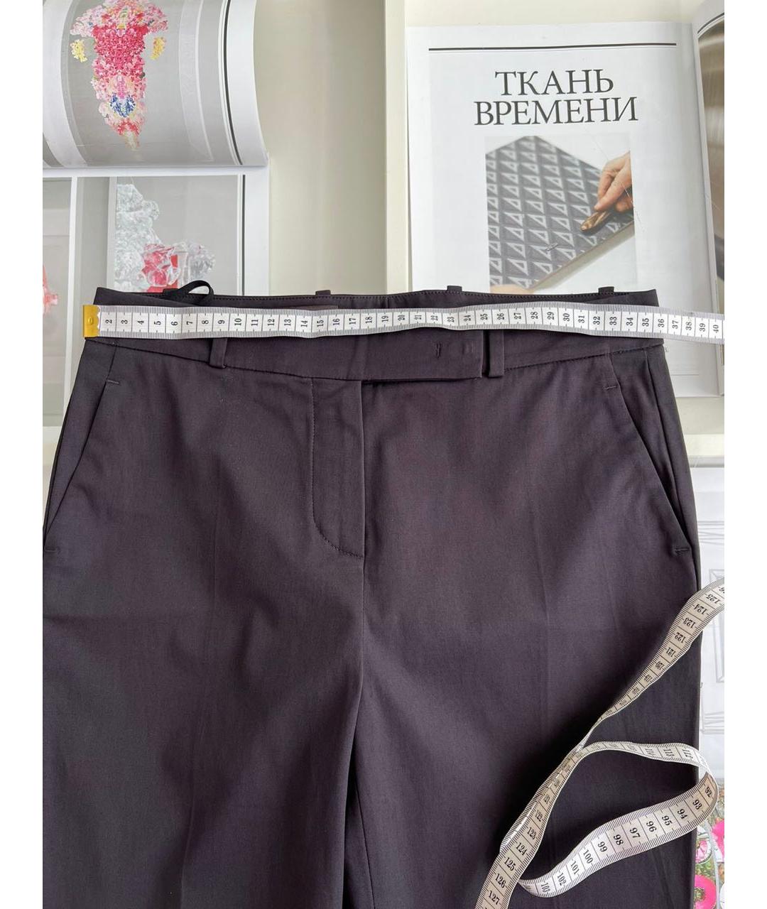 LORO PIANA Черные хлопковые прямые брюки, фото 7