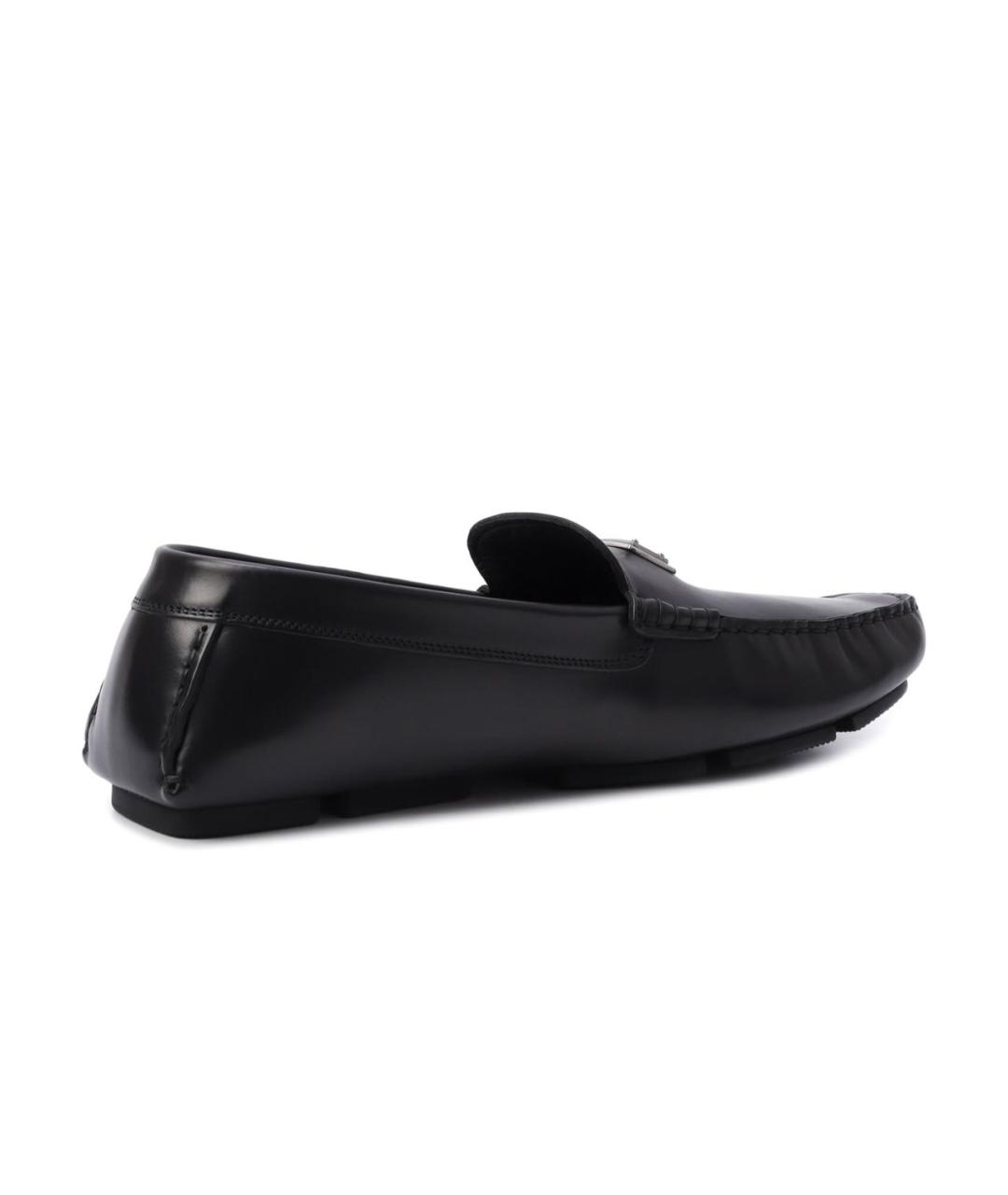 DOLCE&GABBANA Черные кожаные мокасины, фото 4