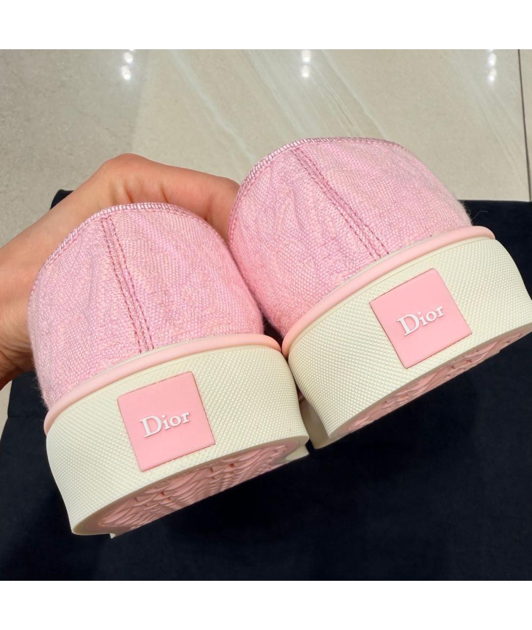 CHRISTIAN DIOR Розовые текстильные кеды, фото 3