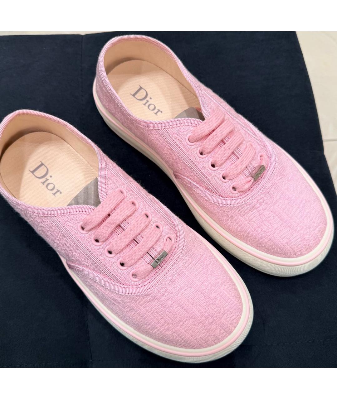 CHRISTIAN DIOR Розовые текстильные кеды, фото 6