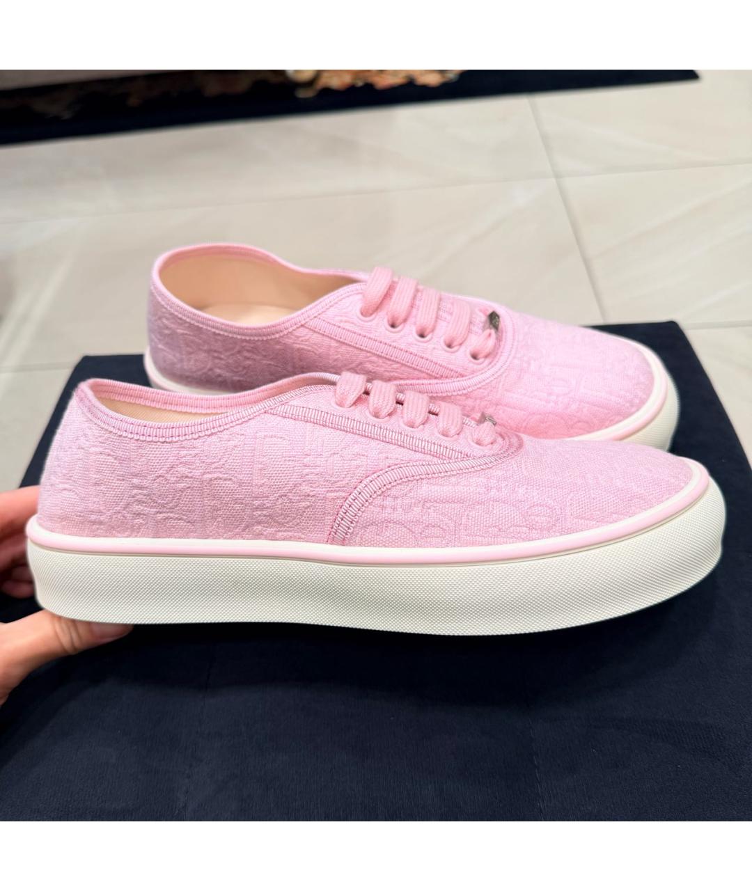 CHRISTIAN DIOR Розовые текстильные кеды, фото 9