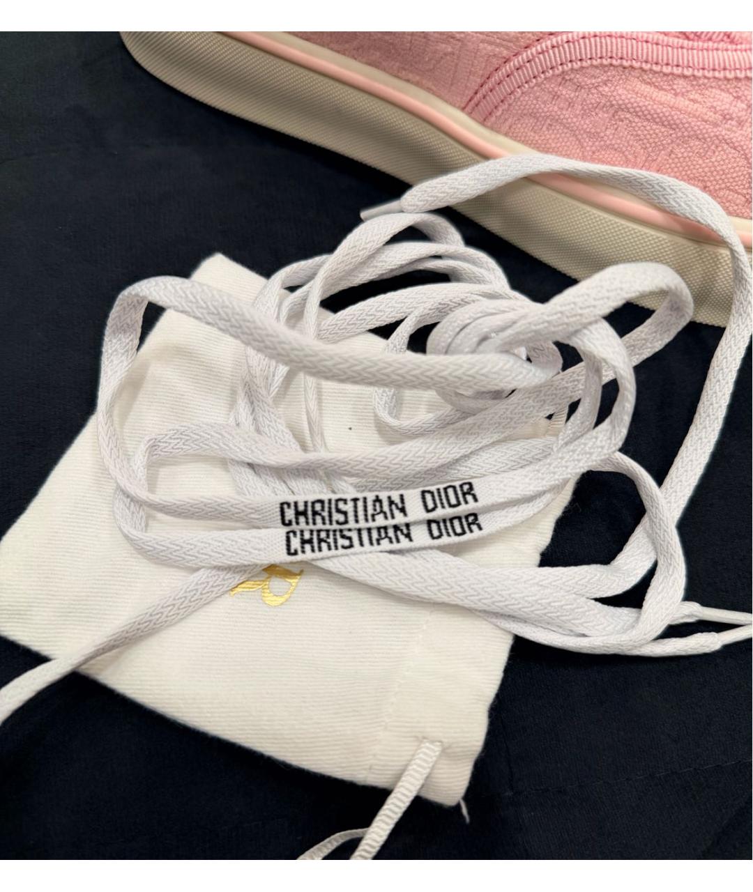 CHRISTIAN DIOR Розовые текстильные кеды, фото 8