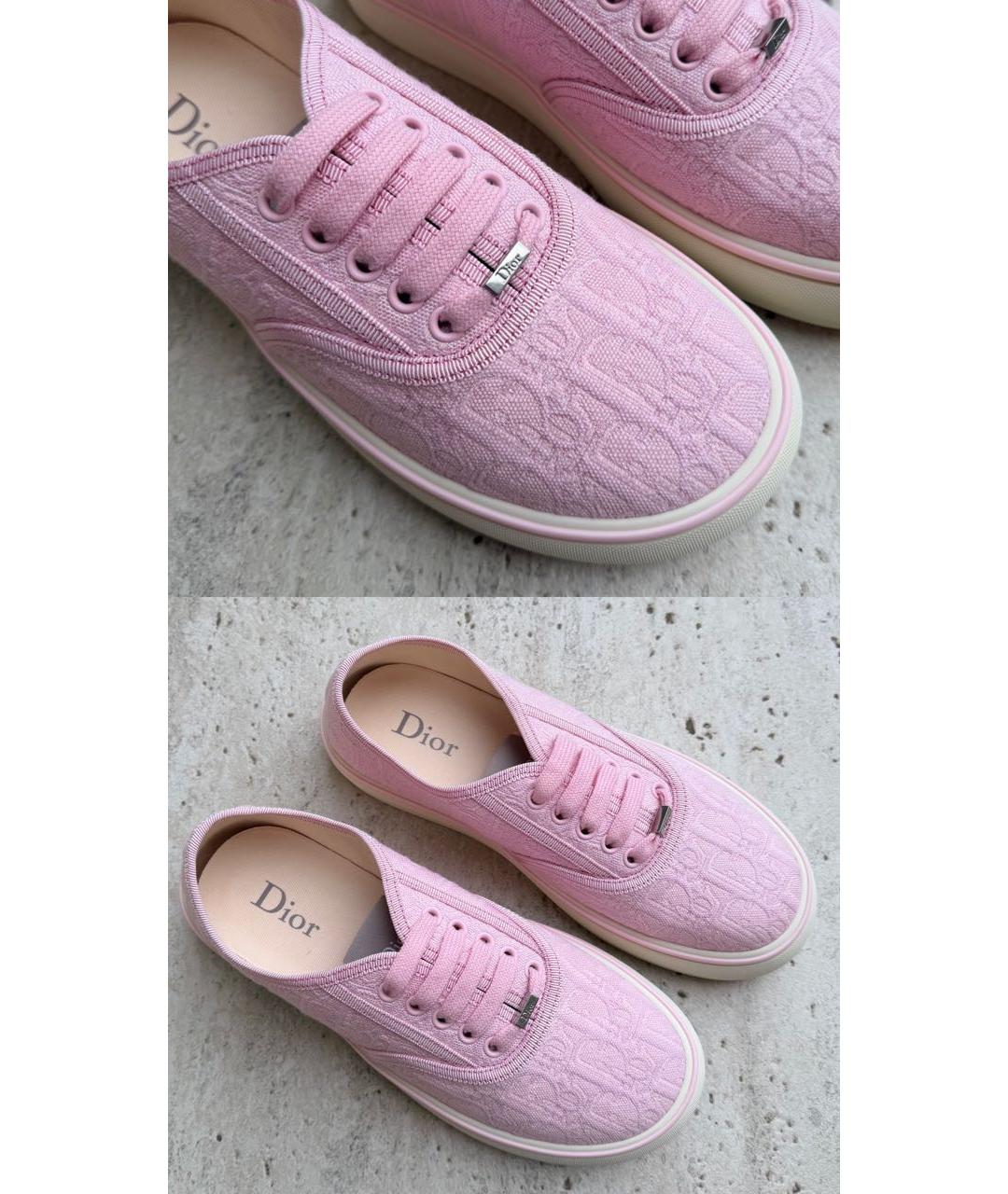 CHRISTIAN DIOR Розовые текстильные кеды, фото 2