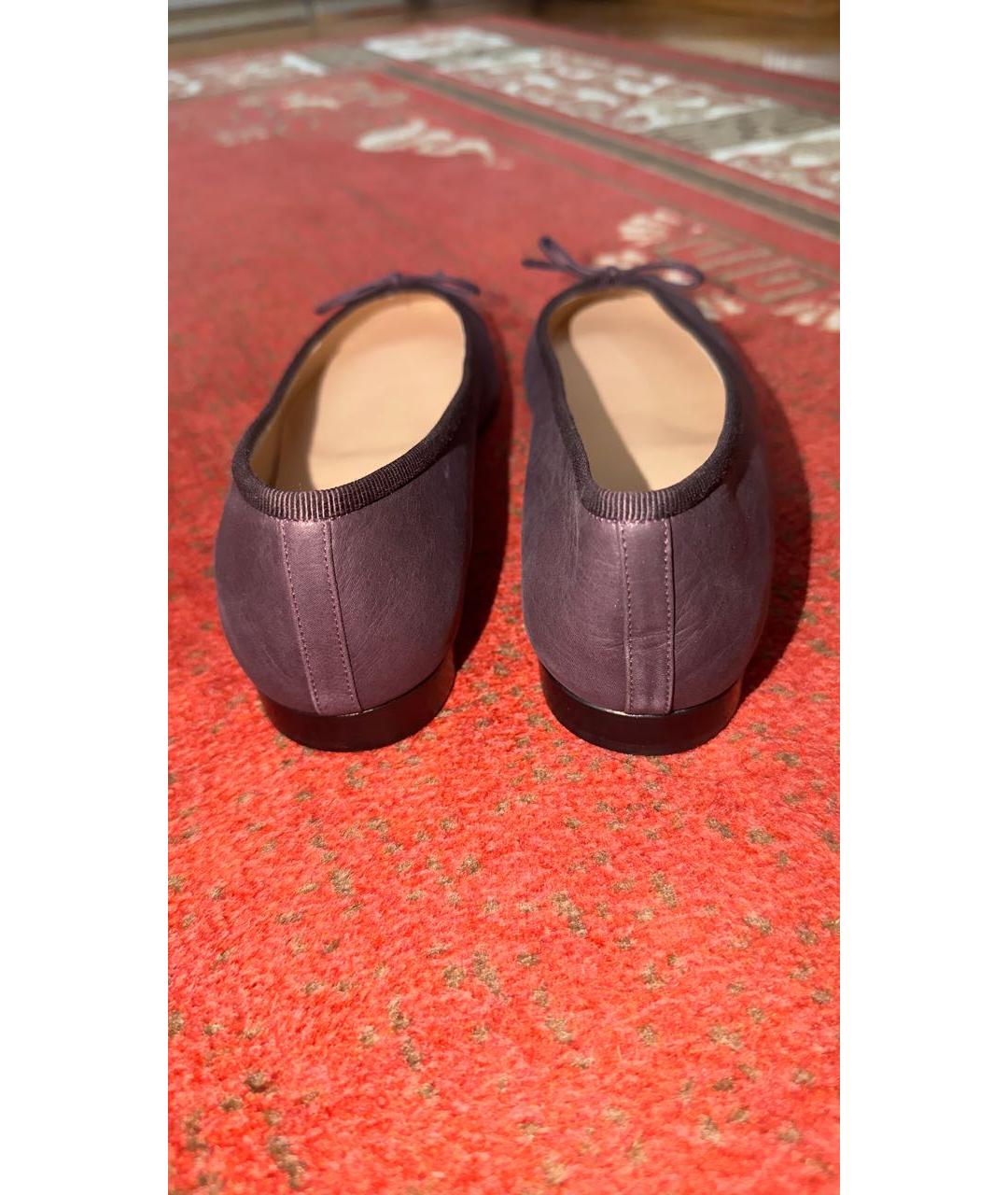 CHANEL Фиолетовые кожаные балетки, фото 4