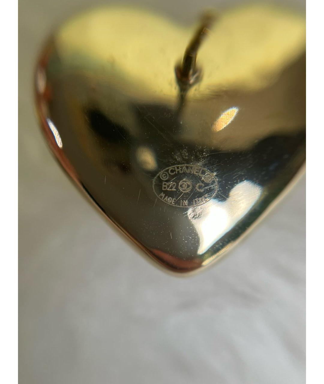 CHANEL Золотые металлические серьги, фото 6