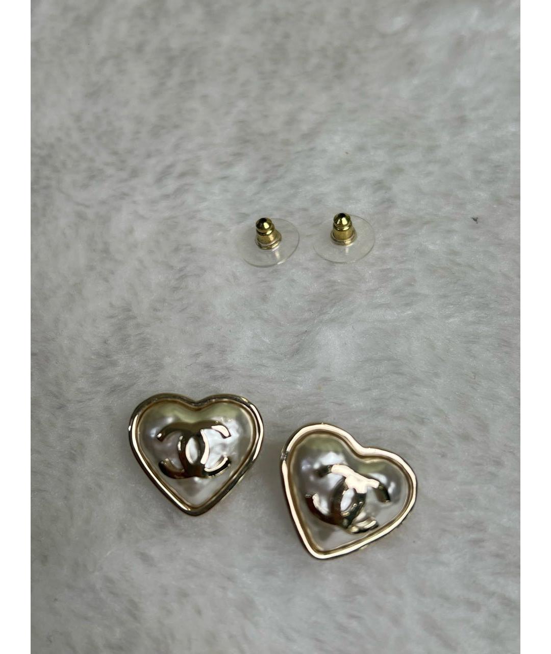 CHANEL Золотые металлические серьги, фото 4