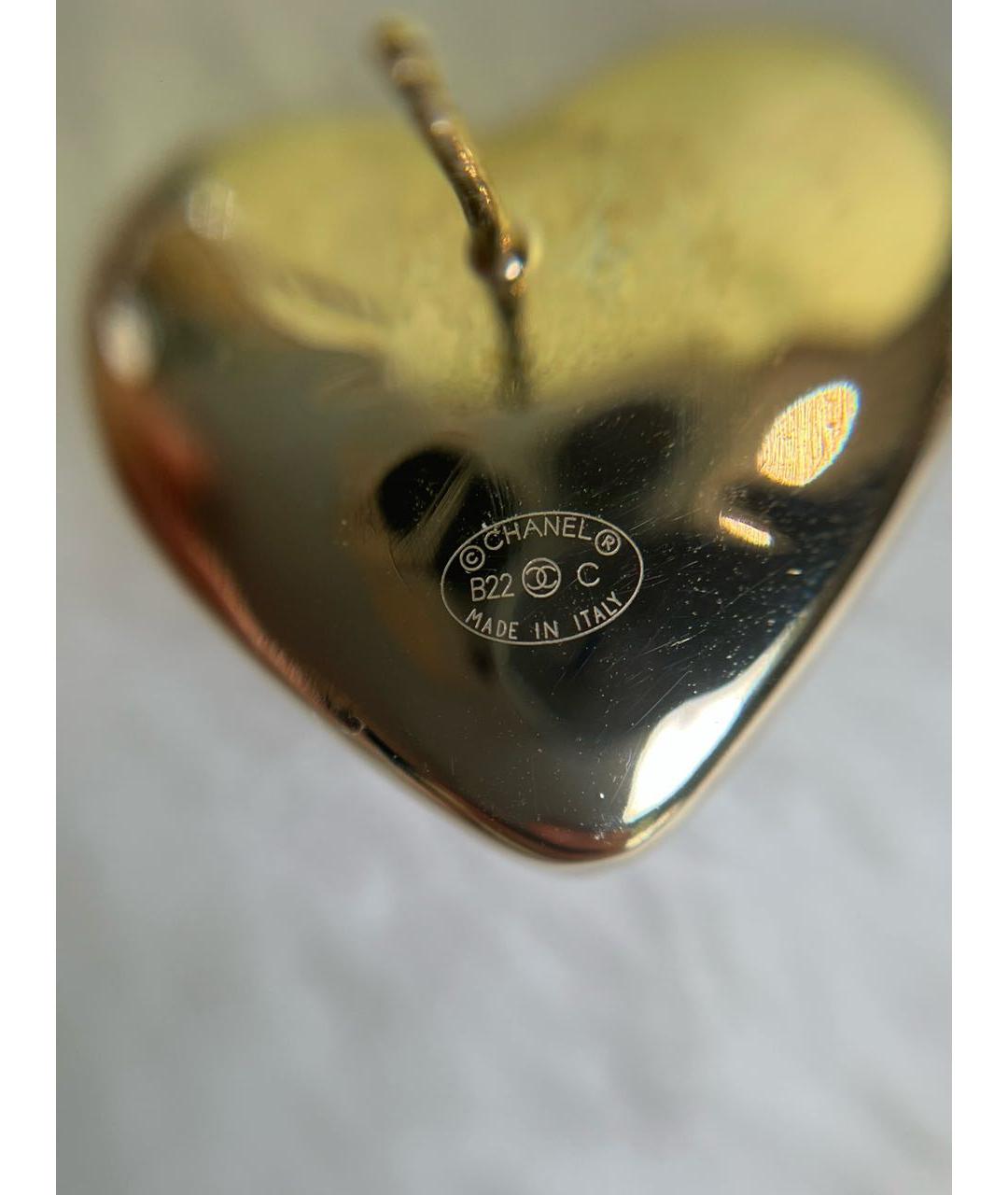 CHANEL Золотые металлические серьги, фото 5