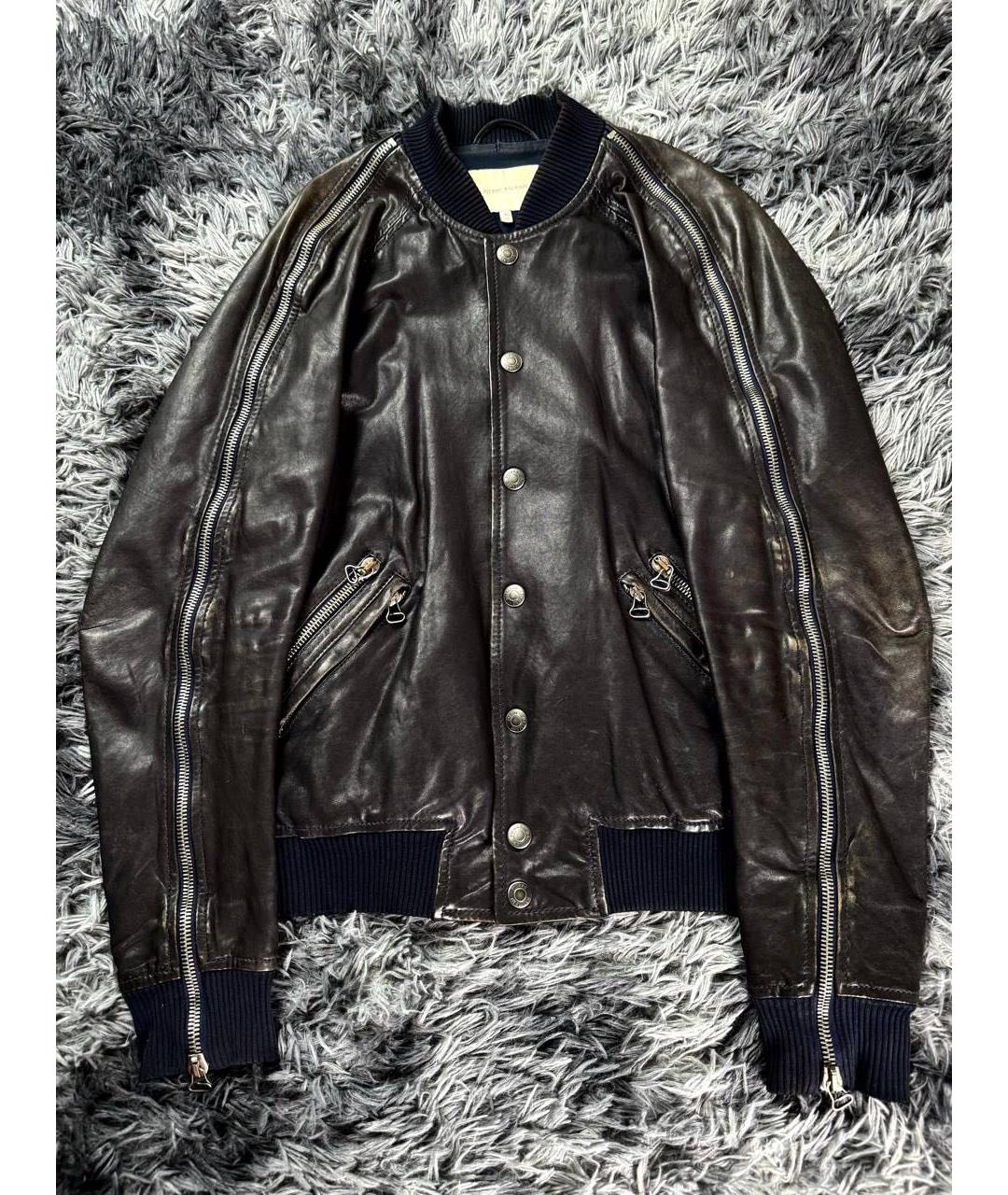 PIERRE BALMAIN Черная кожаная куртка, фото 1