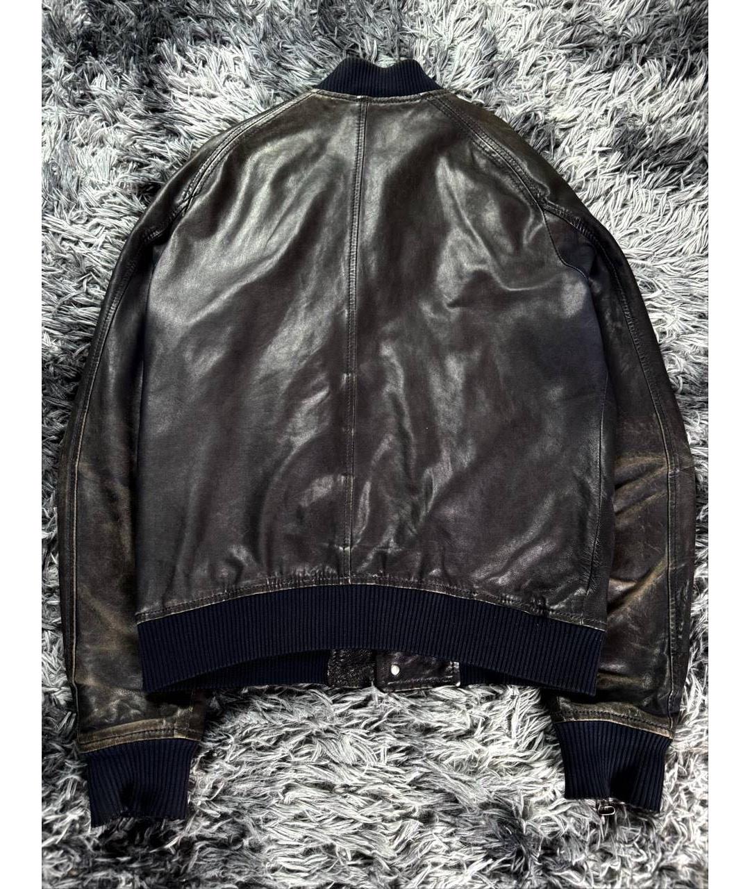 PIERRE BALMAIN Черная кожаная куртка, фото 2
