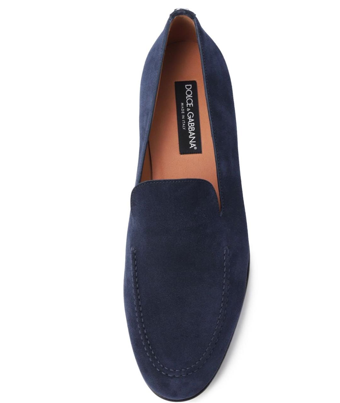 DOLCE&GABBANA Темно-синие замшевые лоферы, фото 3