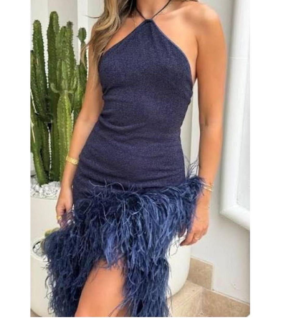 OSEREE Темно-синее полиамидовое коктейльное платье, фото 6