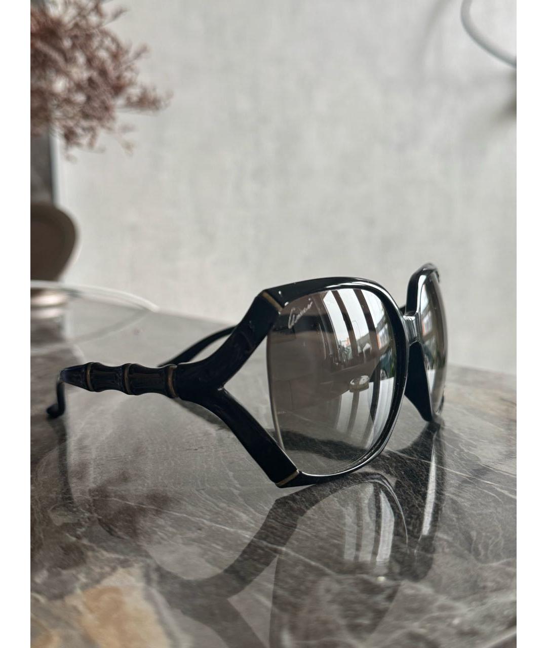 GUCCI Антрацитовые пластиковые солнцезащитные очки, фото 2