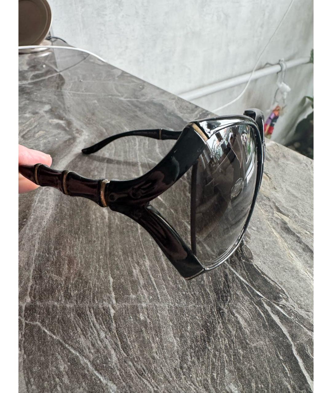 GUCCI Антрацитовые пластиковые солнцезащитные очки, фото 3