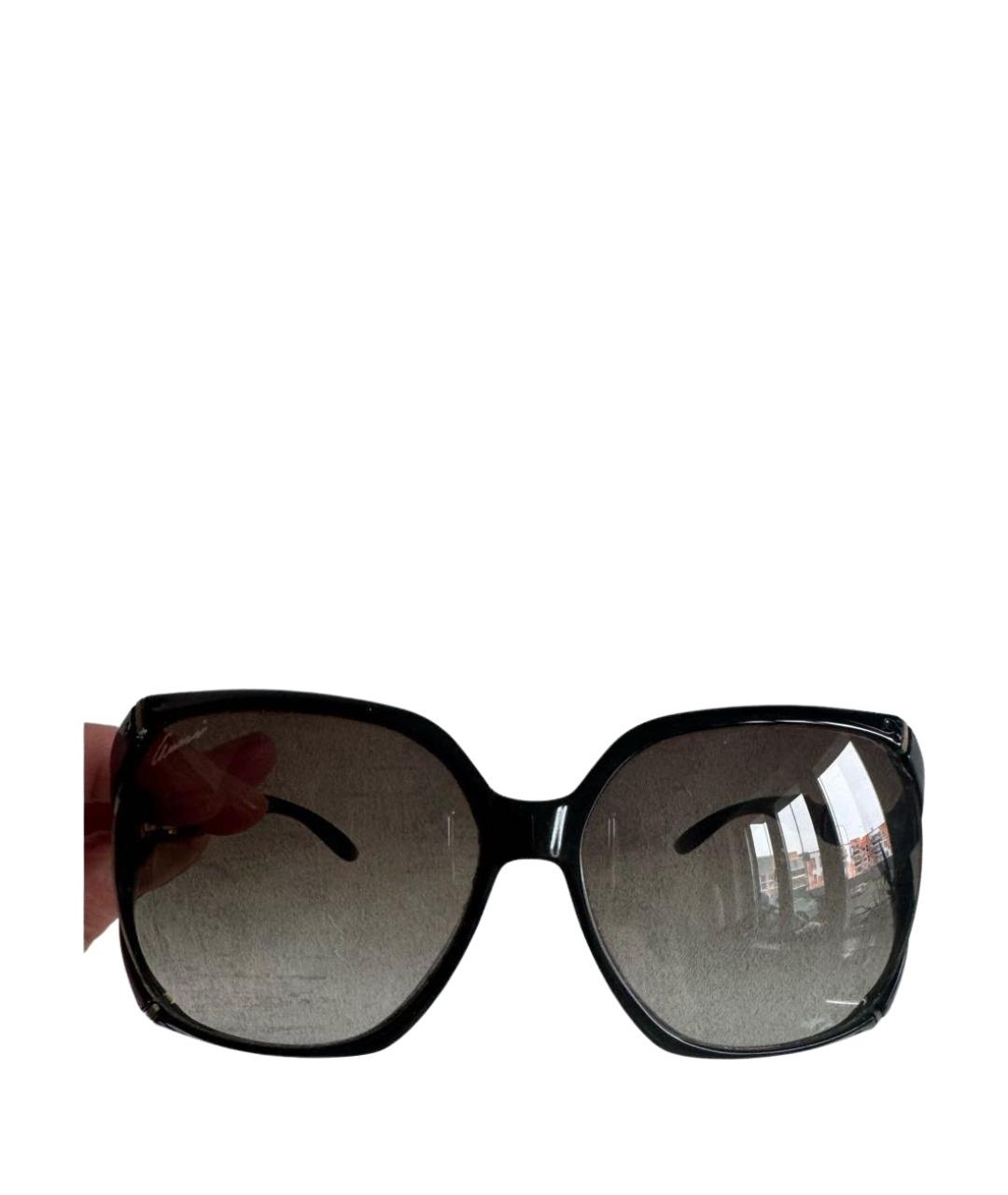 GUCCI Антрацитовые пластиковые солнцезащитные очки, фото 1