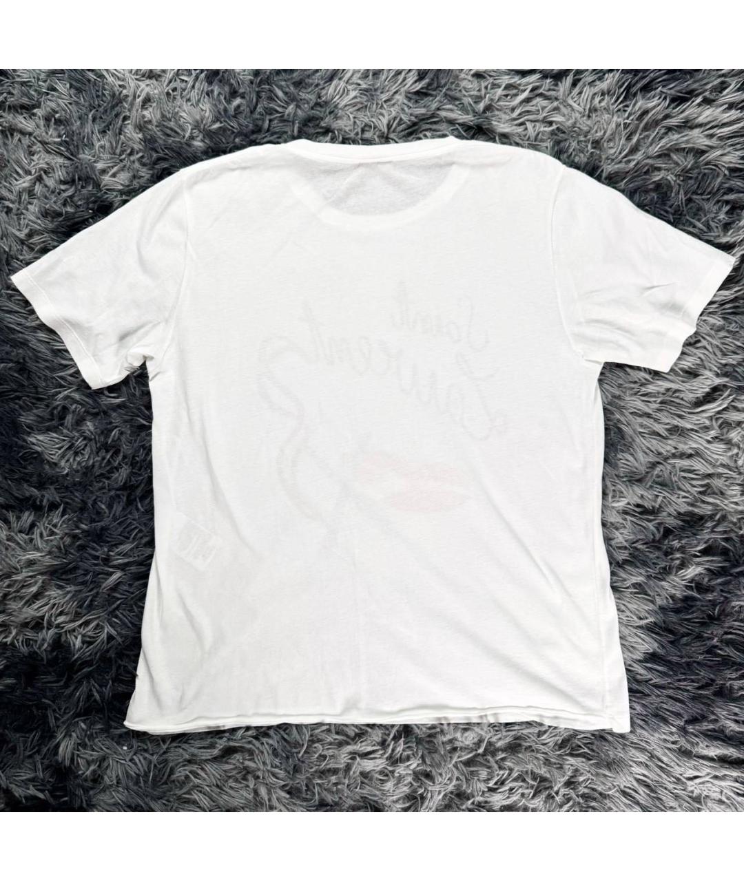 SAINT LAURENT Белая хлопковая футболка, фото 2