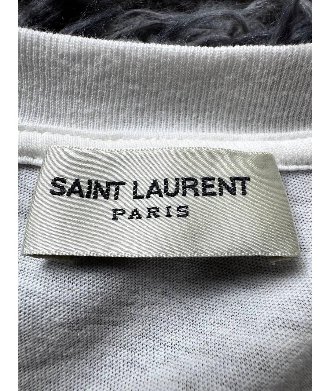 SAINT LAURENT Белая хлопковая футболка, фото 5