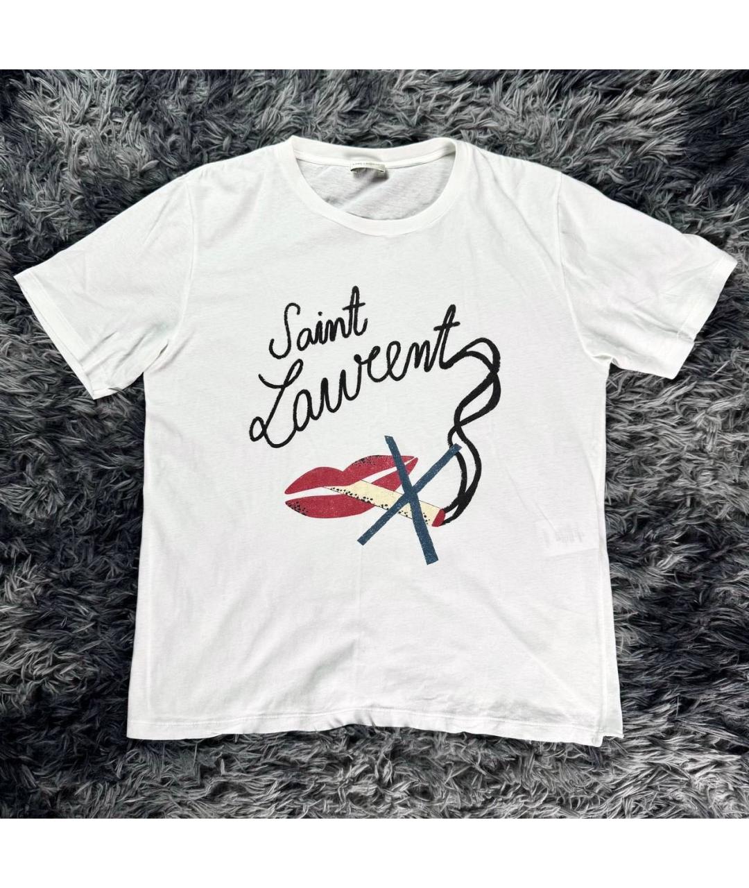 SAINT LAURENT Белая хлопковая футболка, фото 9