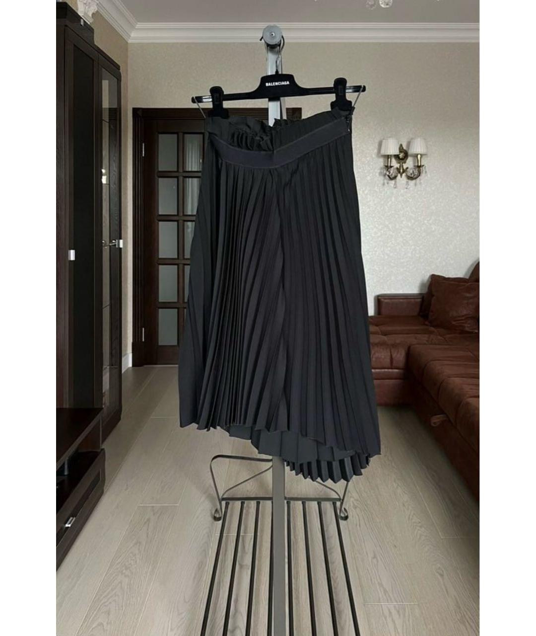 BALENCIAGA Черная полиамидовая юбка миди, фото 4