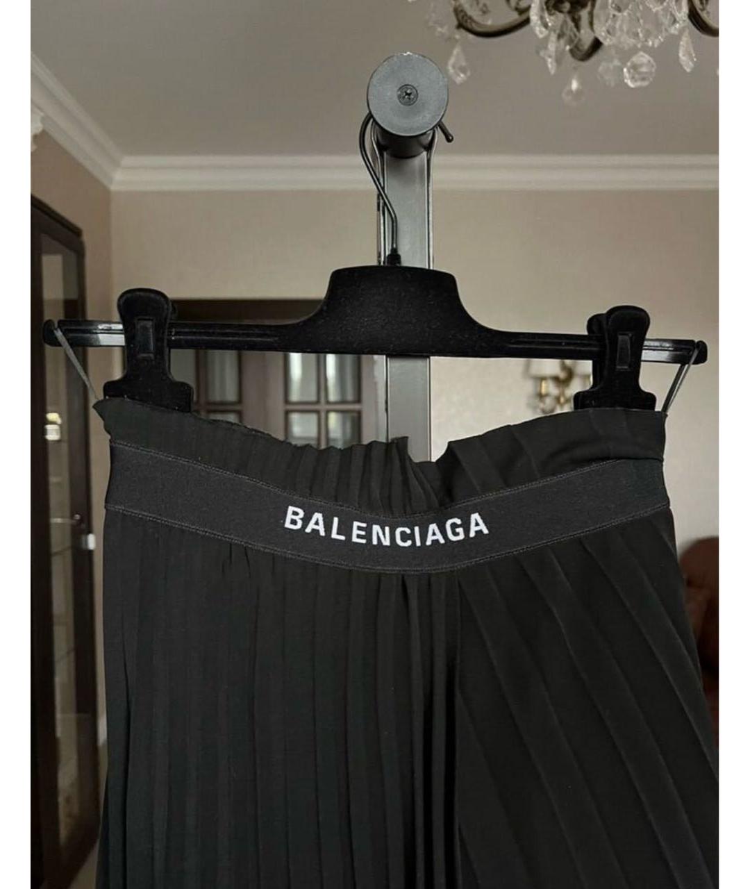 BALENCIAGA Черная полиамидовая юбка миди, фото 6