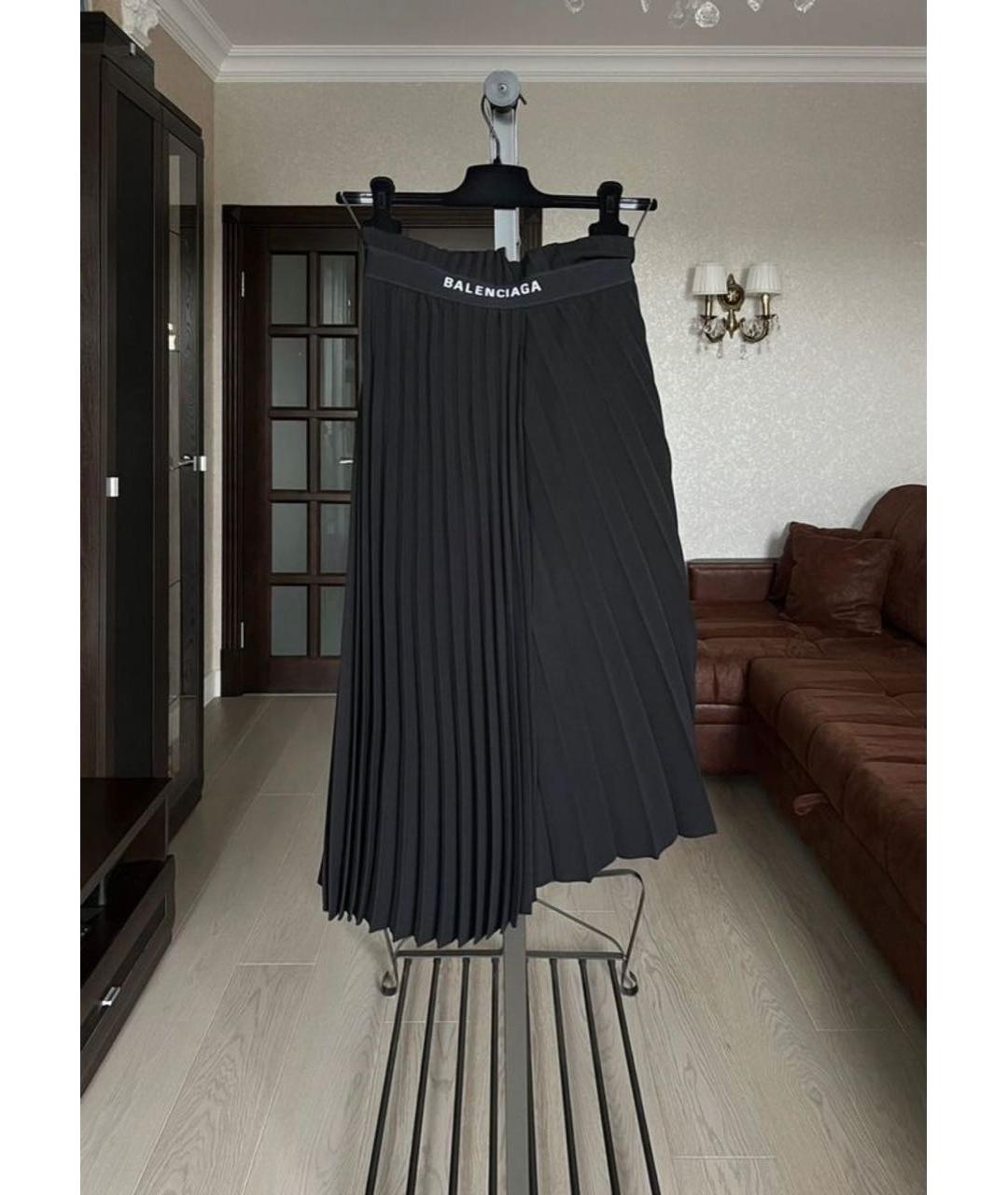 BALENCIAGA Черная полиамидовая юбка миди, фото 5