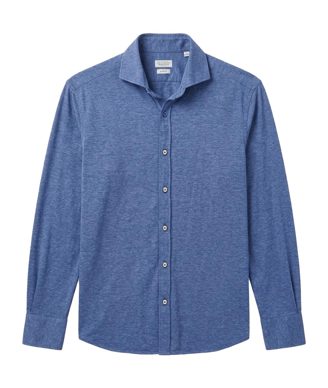 BRUNELLO CUCINELLI Синяя хлопковая кэжуал рубашка, фото 1