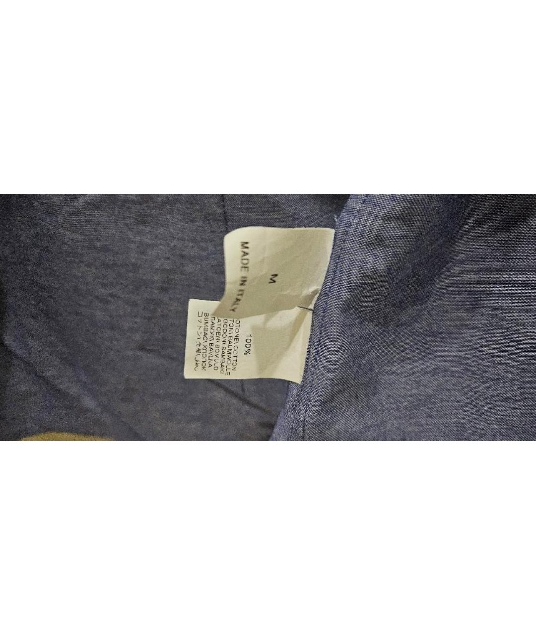 BRUNELLO CUCINELLI Синяя хлопковая кэжуал рубашка, фото 5