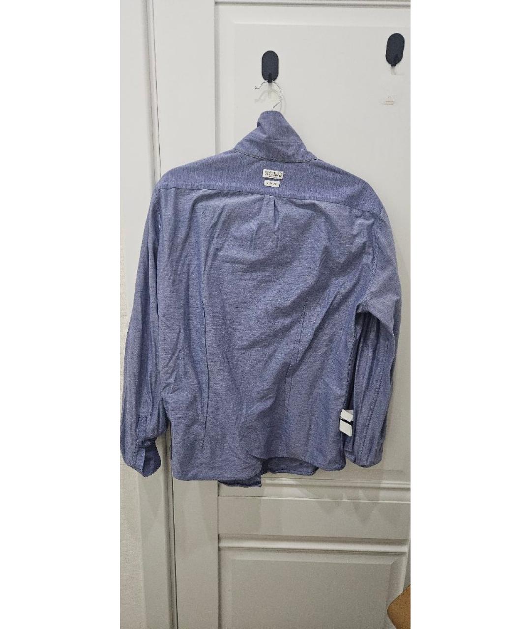 BRUNELLO CUCINELLI Синяя хлопковая кэжуал рубашка, фото 3