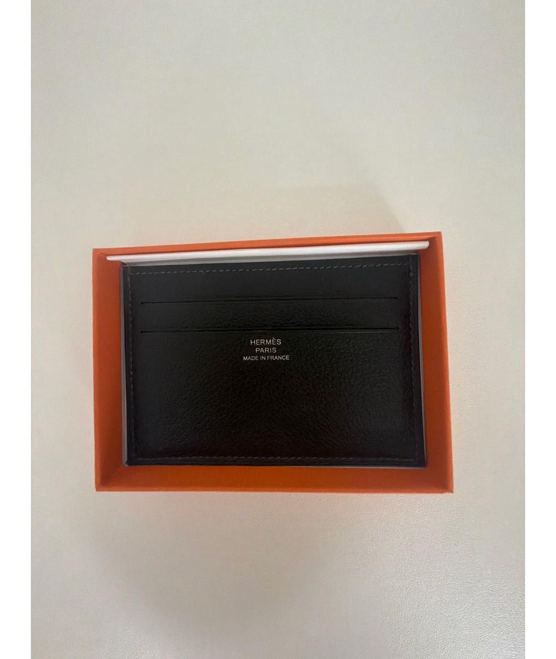 HERMES Черный кожаный кардхолдер, фото 5