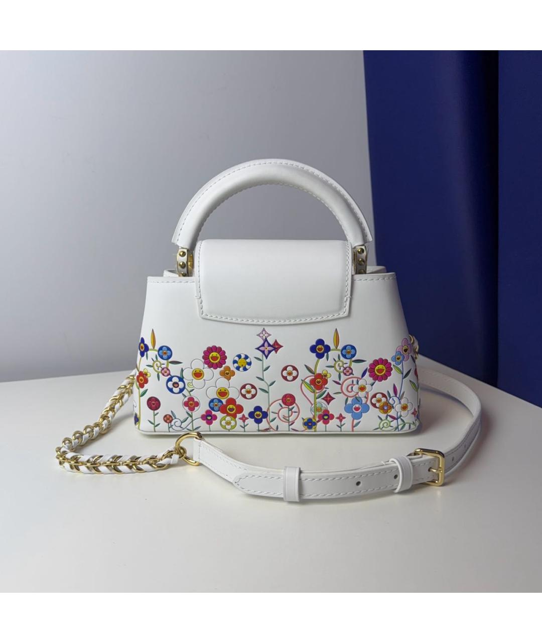 LOUIS VUITTON Белая кожаная сумка с короткими ручками, фото 3