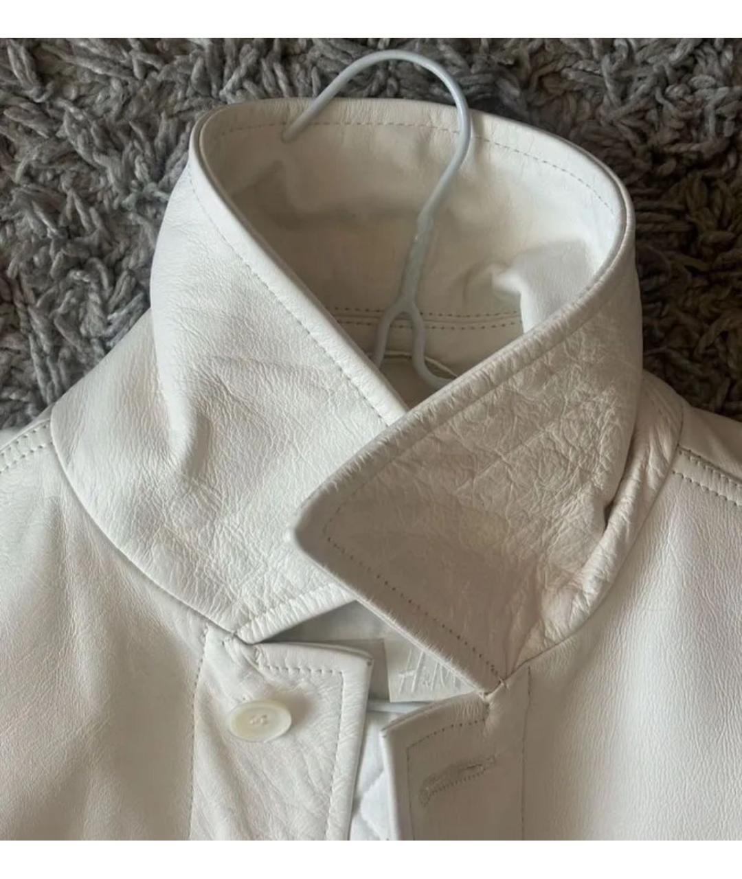 MAISON MARGIELA Белая кожаная куртка, фото 3