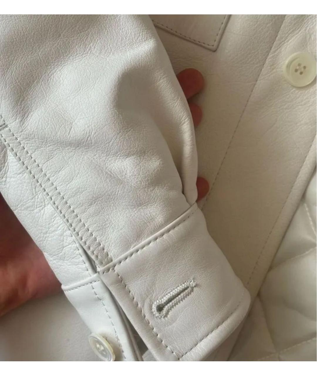 MAISON MARGIELA Белая кожаная куртка, фото 4