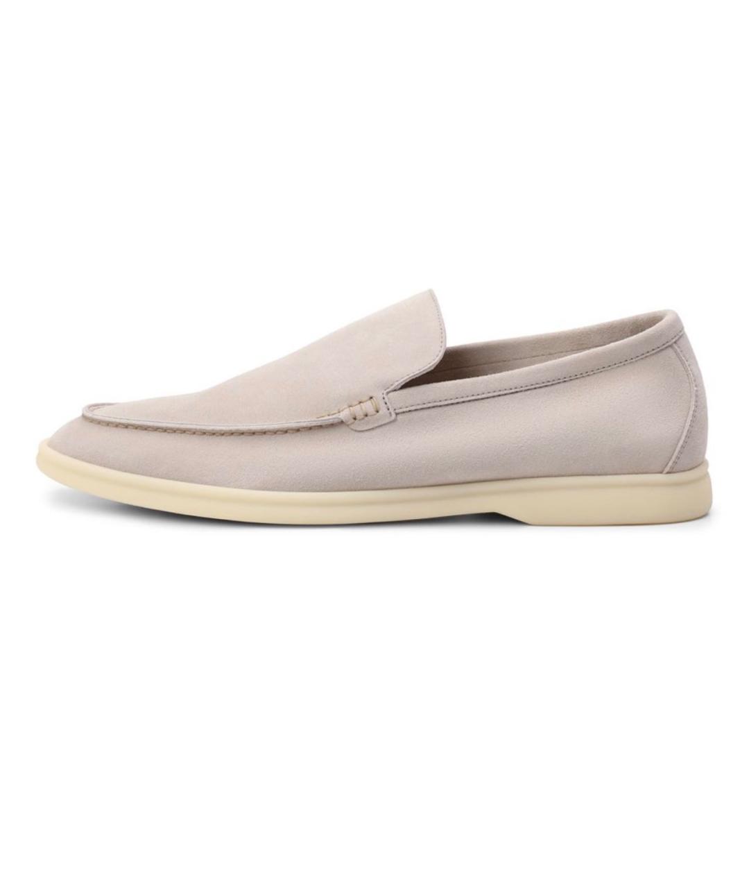 LORO PIANA Бежевые замшевые лоферы, фото 6