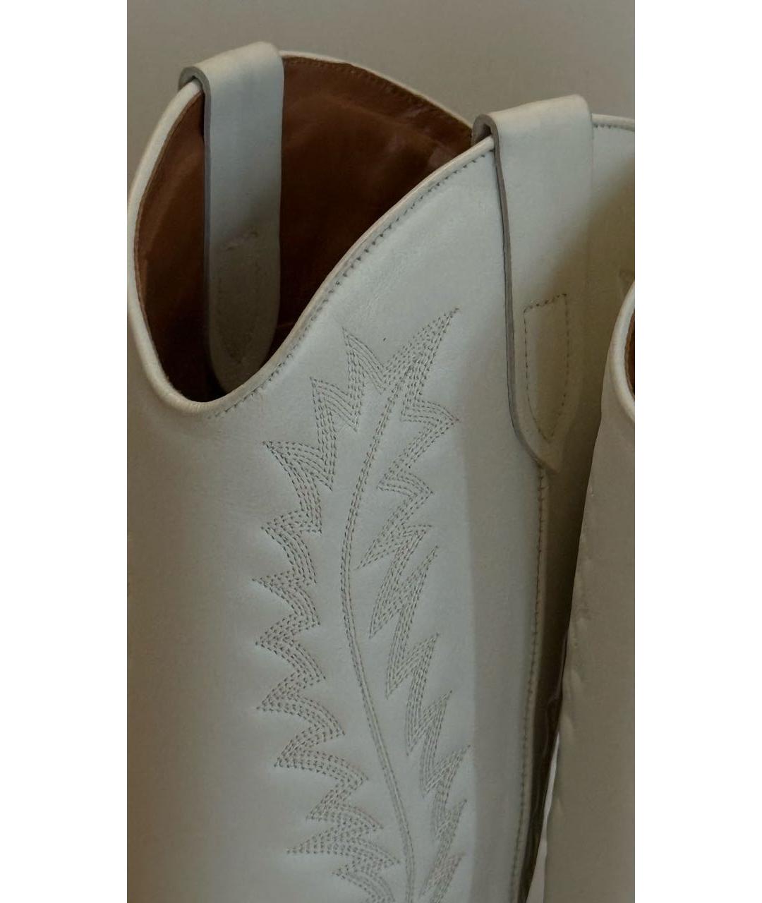 PARIS TEXAS Белые кожаные сапоги, фото 8