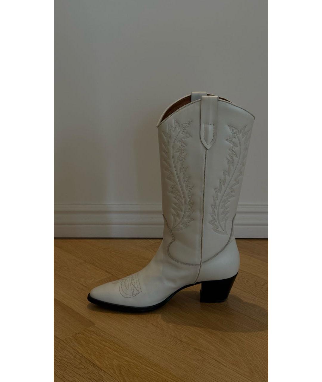 PARIS TEXAS Белые кожаные сапоги, фото 7