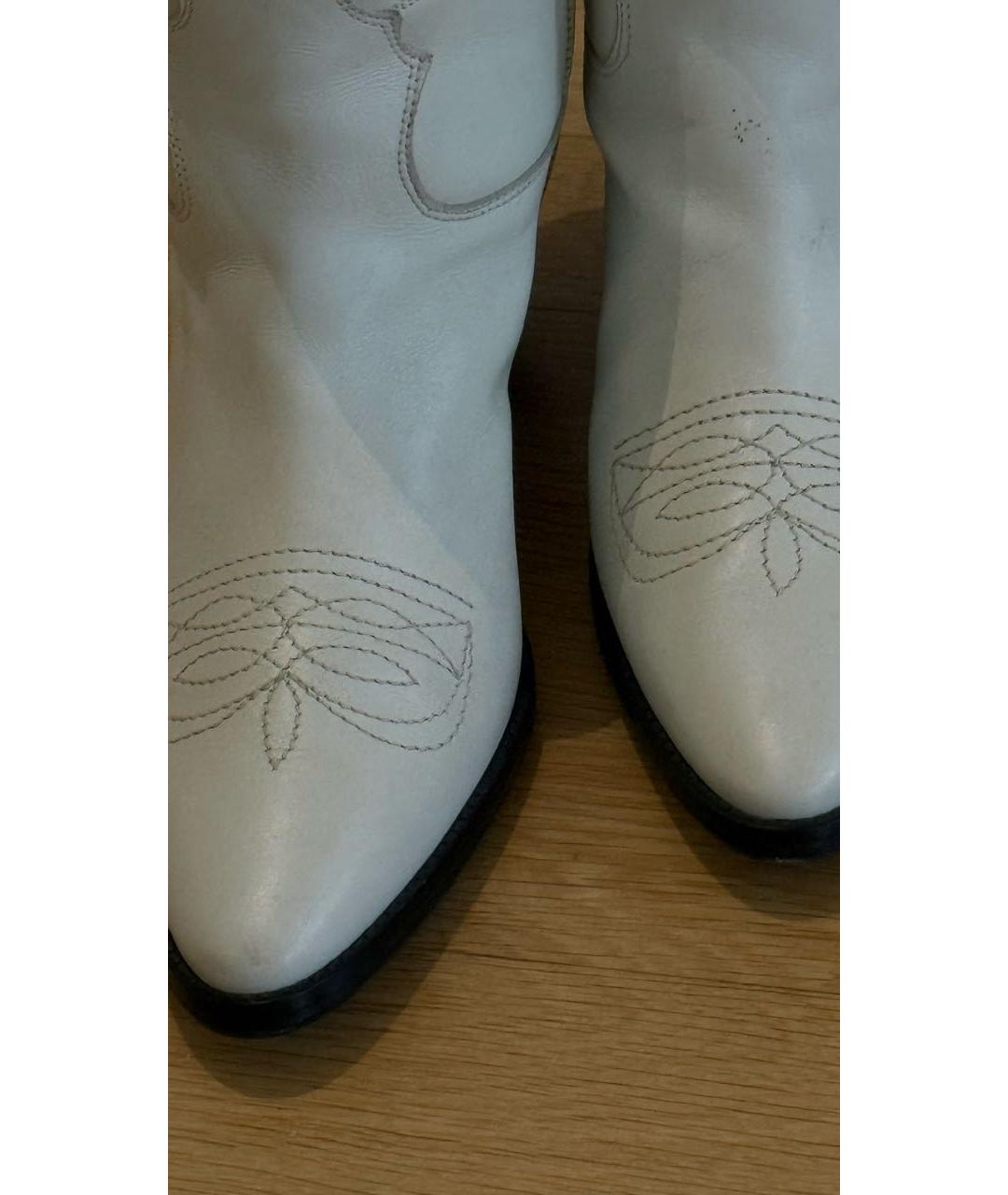 PARIS TEXAS Белые кожаные сапоги, фото 3