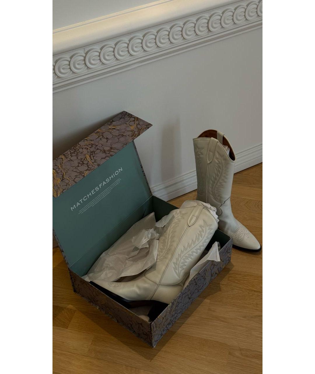 PARIS TEXAS Белые кожаные сапоги, фото 6