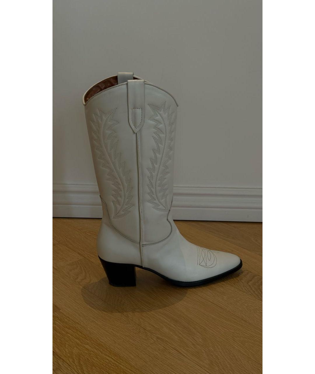 PARIS TEXAS Белые кожаные сапоги, фото 9