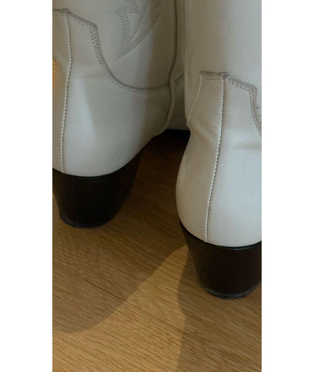 PARIS TEXAS Белые кожаные сапоги, фото 4
